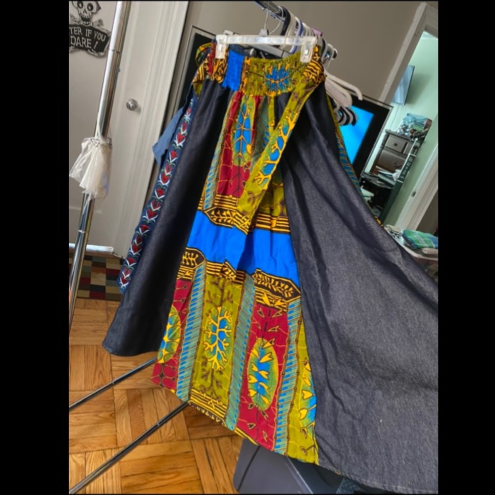Stretchy jean skirt imported (Ghana).